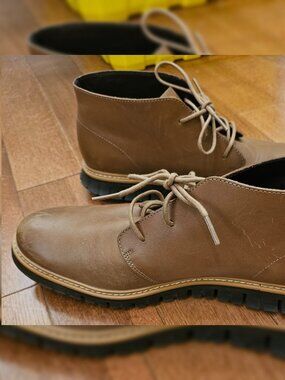 Men's COLE HAAN ZERØGRAND Chukka Golden Honey Waterproof Leather Men's 11.5